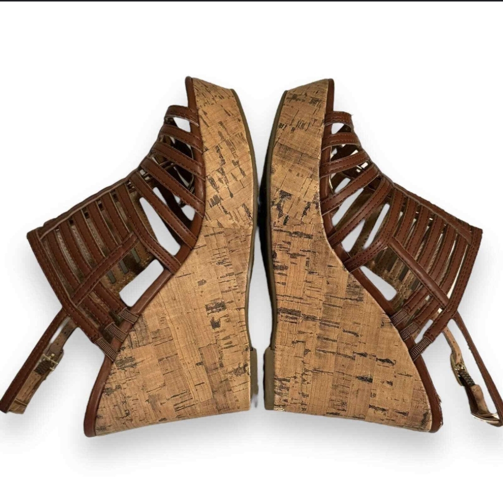 Franco Sarto - Brown strappy wedge sandal